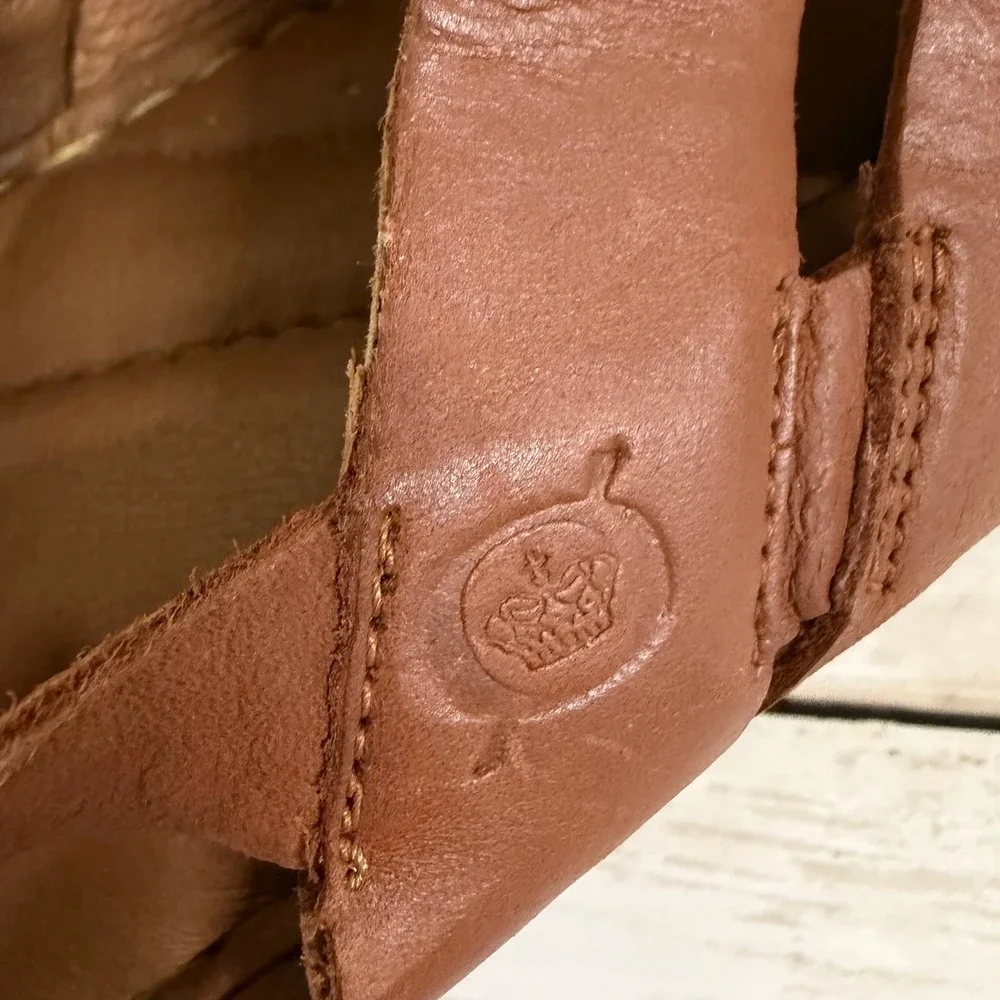 Born Wedge Sandals Womens 8 Brown Leather Strappy Woven Cork Slingback F01206